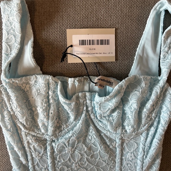 Mars The Label Cinched Corset Mini Set in Blue UK10 - Picture 6 of 9